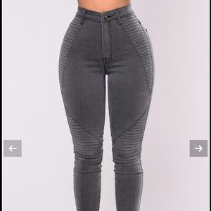 Fashion Nova Black Ribbed Jeans